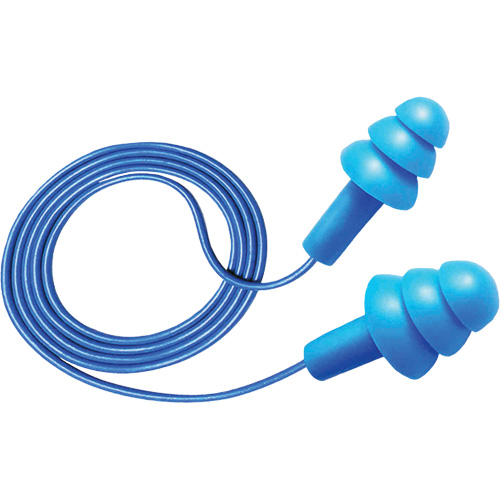 Hush 50-25 Reusable Metal Detectable Earplugs, Corded, One-Size, Bulk - Box, 25 NRR dB Superchem Industries