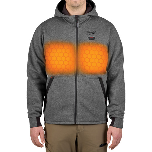 M12 Heated Hoodie (Jacket Only), Men's, Large, Grey, Poly-Cotton Superchem Industries