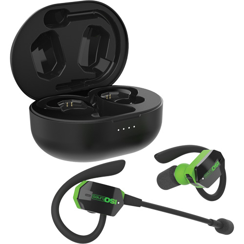 Black & Green UltraComm Aware Bluetooth Earbuds Superchem Industries