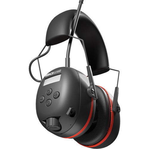 &eacute;couteurs AM/ FM Air Defender noir & Rouge, Style Bandeau, 24 dB Superchem Industries