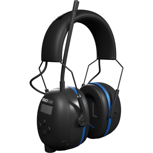 &eacute;couteurs Bluetooth AM/FM Air Defender noir & bleu, Style Bandeau, 25 dB Superchem Industries