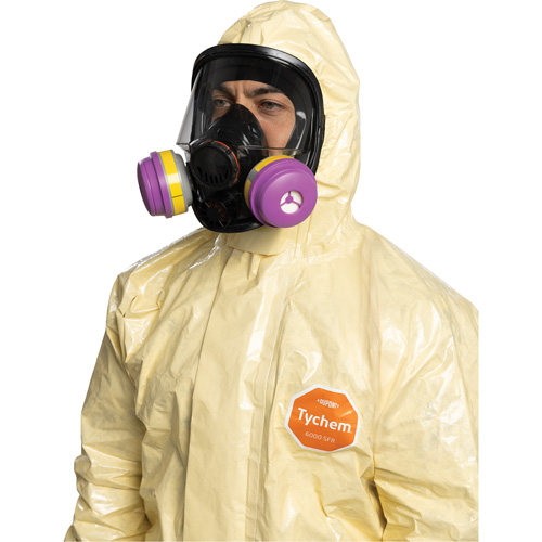 Tychem&reg; 6000 SFR Coverall, Size Small, Khaki Superchem Industries
