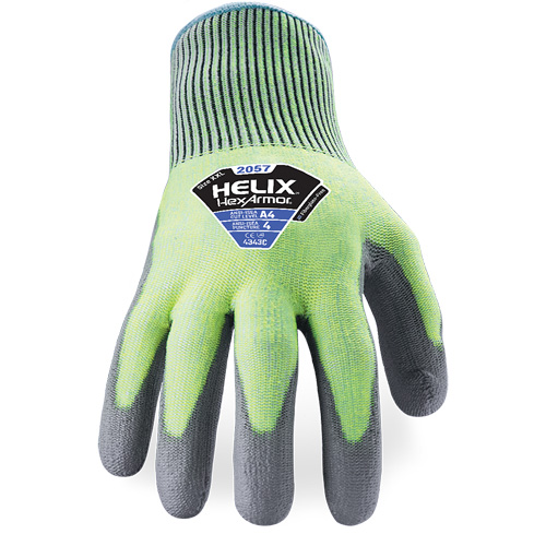 Helix&reg; 2057 Abrasion- & Cut-Resistant Gloves, Size 6/X-Small, 13 Gauge, Polyurethane Coated, HPPE Shell, ASTM ANSI Level A4/EN 388 Level C Superchem Industries