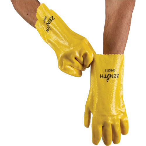 Gants &agrave; fini rugueux et r&eacute;sistants aux produits chimiques, Taille 9, 12" lo, PVC, Doublure en Interlock, 47-mil Superchem Industries
