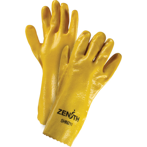 Rough-Finish Chemical-Resistant Gloves, Size 9, 14" L, PVC, Interlock Inner Lining, 47-mil Superchem Industries