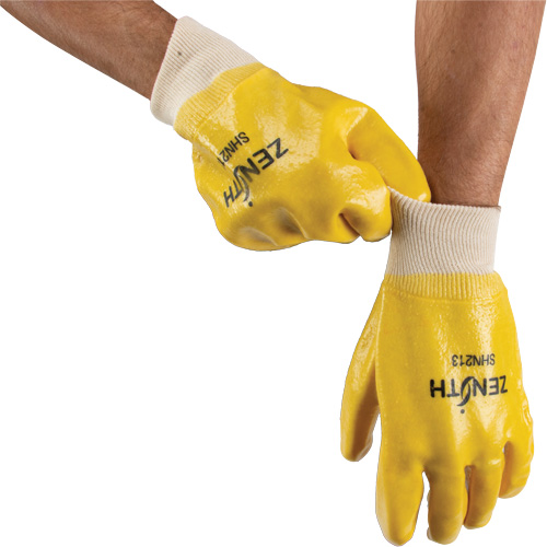 Gants &agrave; fini rugueux et r&eacute;sistants aux produits chimiques, Taille 9, 10" lo, PVC, Doublure en Interlock, 47-mil Superchem Industries