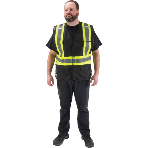CSA Compliant Surveyor Vest, Black, Medium, Polyester Superchem Industries