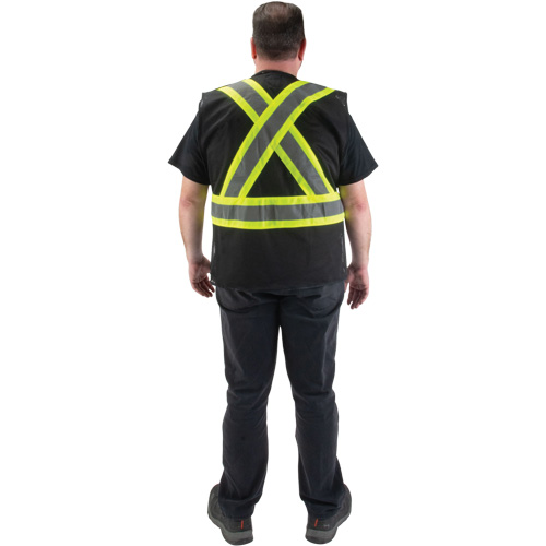 CSA Compliant Surveyor Vest, Black, Medium, Polyester Superchem Industries