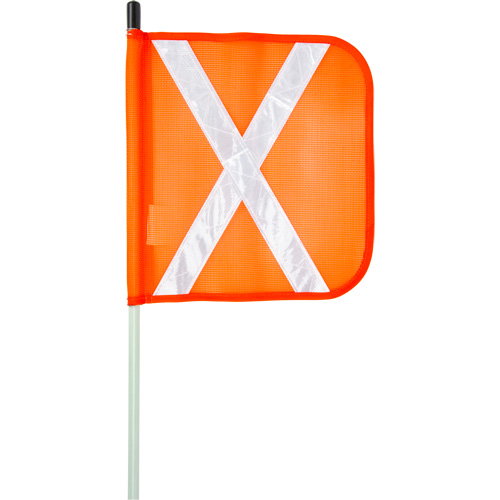 Heavy-Duty Safety Whip, Threaded Mount, 8' High, Orange with Reflective X Superchem Industries