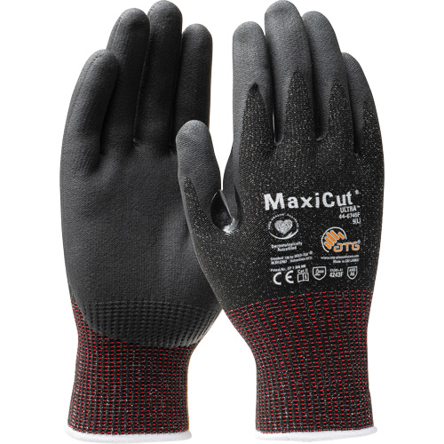 MaxiCut&reg; Ultra Seamless Knit Engineered Yarn Gloves, X-Small, 15 Gauge, Nitrile Coated, ASTM ANSI Level A6/EN 388 Level 2 Superchem Industries