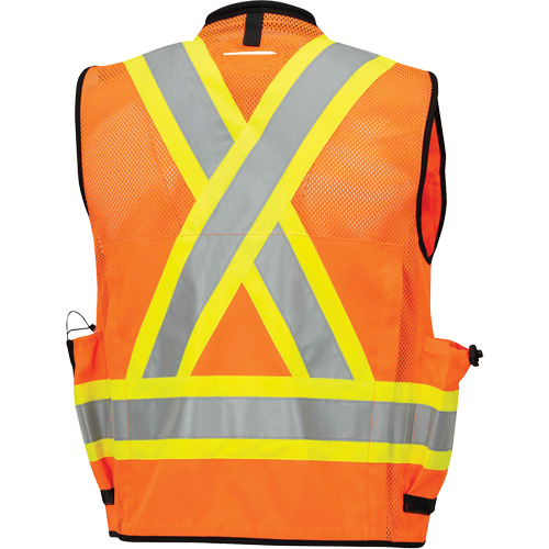 6680 Veste d'arpenteur antimicrobienne haute visibilit&eacute; avec dos en maille, Orange haute visibilit&eacute;, Petit, Polyester Superchem Industries
