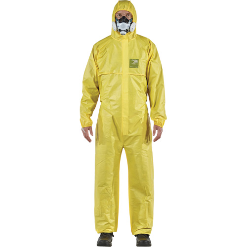 AlphaTec&reg; 2300 STANDARD Bound Model 147 Coveralls, Small, Yellow, Polyethylene Laminate/Polypropylene Superchem Industries