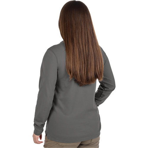 GRIDIRON Long Sleeve Pocket T-Shirt, Women's, X-Small, Grey Superchem Industries