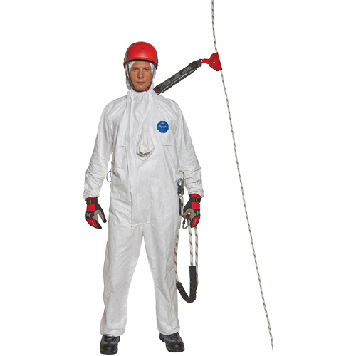Harness-Compatible Disposable Coverall, 3X-Large, White, Tyvek&reg; 500 Superchem Industries