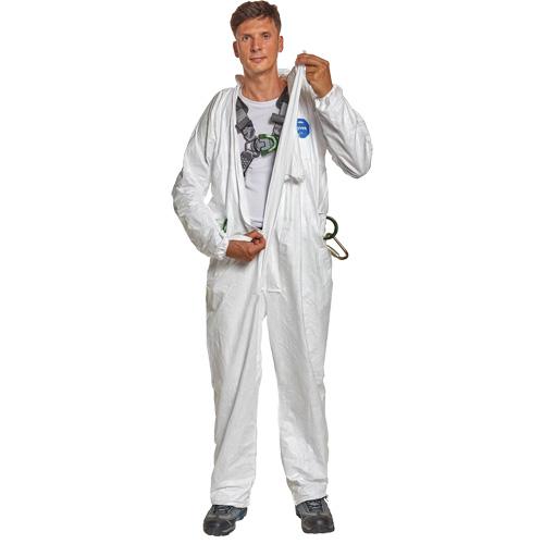 Harness-Compatible Disposable Coverall, 3X-Large, White, Tyvek&reg; 500 Superchem Industries