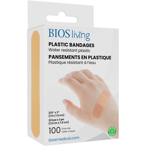 Bandages hydrofug&eacute;s, Rectangulaire/carr&eacute;e, 3", Plastique, St&eacute;rile Superchem Industries