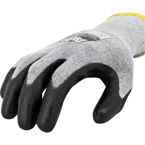 RWG566 AXIS Cut Protection Touchscreen Work Glove, Size Medium, 18 Gauge, Polyurethane Coated, Stainless Steel/HPPE Shell, ASTM ANSI Level A5/EN 388 Level E Superchem Industries