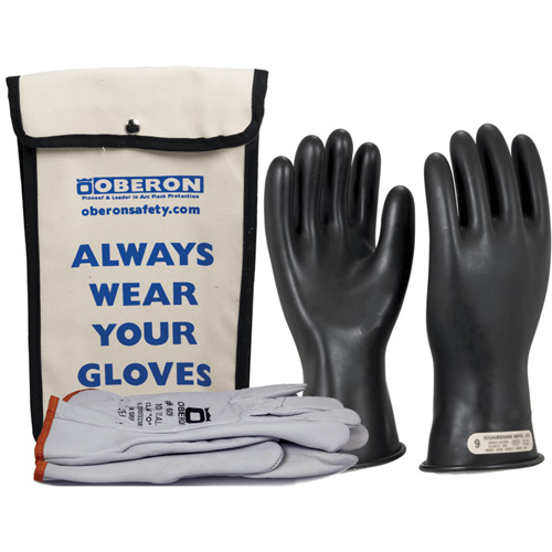 Ensemble de gants en caoutchouc pour l'&eacute;lectricit&eacute; de classe 00, 8, 11" lo, 20 cal/cm², NFPA 70E Superchem Industries