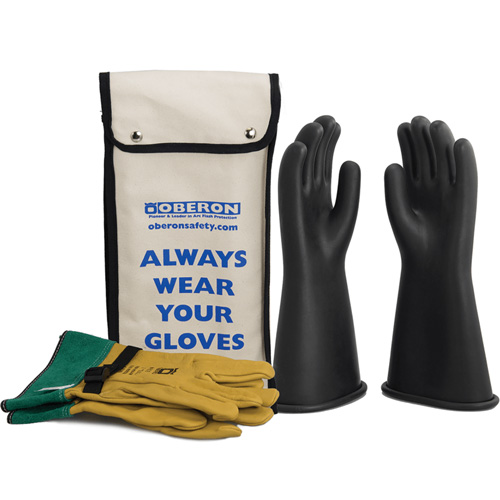 Class 1 Rubber Electrical Glove Kit, 8, 14" L, 37 cal/cm², NFPA 70E Superchem Industries
