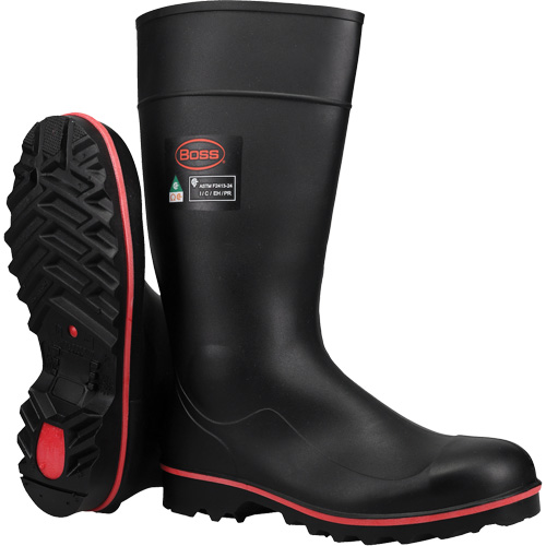 Boss&reg; Footwear Full ESR Safety Boot, Polyblend/PVC, Steel Toe, Size 4 Superchem Industries