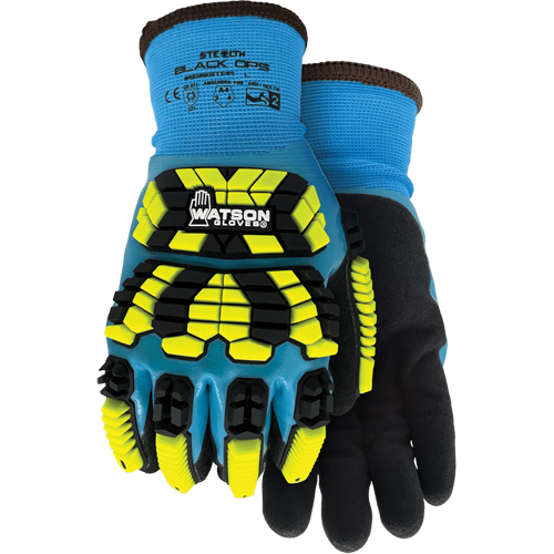 9393TPR Stealth Black Ops Winter Impact Gloves, Small, Foam Latex Palm, Knit Wrist Cuff Superchem Industries