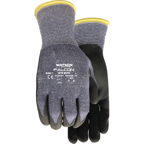 367 Stealth Falcon Cut Resistant Gloves, Size Small, 15 Gauge, Foam Nitrile Coated, Glass Fibre/HPPE/Nylon/Spandex Shell, ASTM ANSI Level A3/EN 388 Level C Superchem Industries