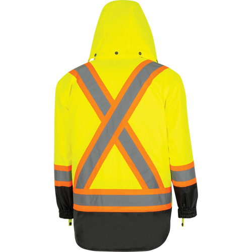 Parka de s&eacute;curit&eacute; d'hiver imperm&eacute;able 7-en-1 5057 Pioneer Yukon, Polyester, Noir/Jaune lime haute visibilit&eacute;, T-petit Superchem Industries