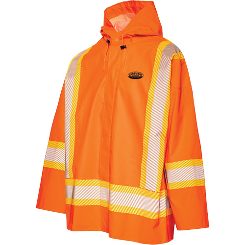 R804 Hurricane Rain Jacket, Small, High Visibility Orange Superchem Industries