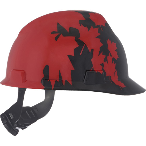 Casque sp&eacute;cialis&eacute; V-Gard, Suspension Rochet, Noir/Rouge Superchem Industries
