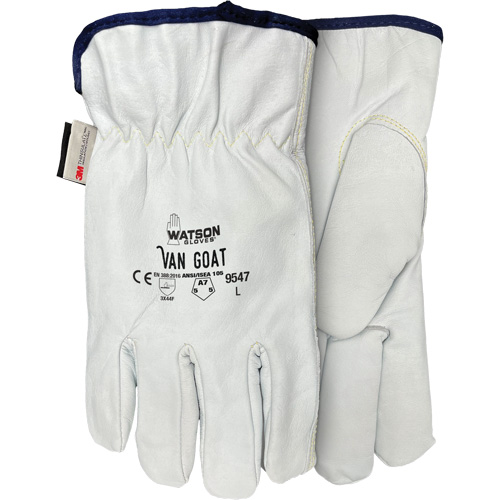 9547 Van Goat Cut Protection Gloves, X-Small, Grain Goatskin Palm, Thinsulate/Steel/Polyester/Para-Aramid Inner Lining Superchem Industries