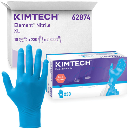 Gants d'examen Kimtech Element, T-petit, Nitrile, 3,2 mils, Sans poudre, Bleu, Classe 2 Superchem Industries