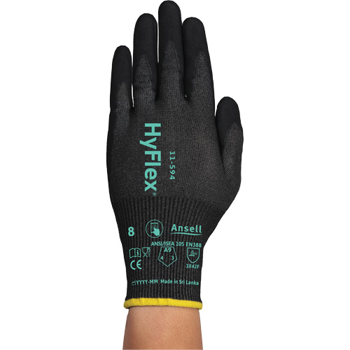 HyFlex&reg; 11-594 Cut-Resistant Gloves, Size 12/3X-Large, 18 Gauge, Nitrile Coated, HPPE/Intercept Shell, ASTM ANSI Level A9/EN 388 Level F Superchem Industries