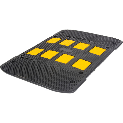 Speed Hump with End Caps, Rubber, 3' L x 40" W x 2" H Superchem Industries