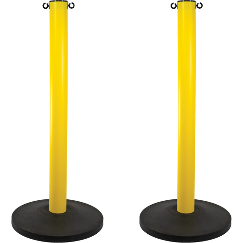 Industrial Stanchion, 37" High, Yellow Superchem Industries