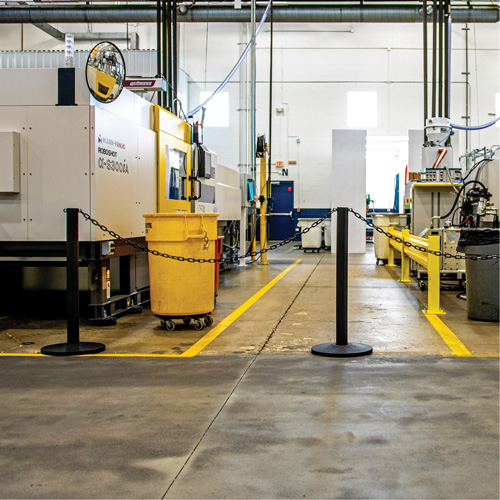 Industrial Stanchion Kit with Plastic Chain, 37" High, Black Superchem Industries