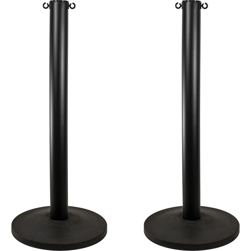 Industrial Stanchion, 37" High, Black Superchem Industries