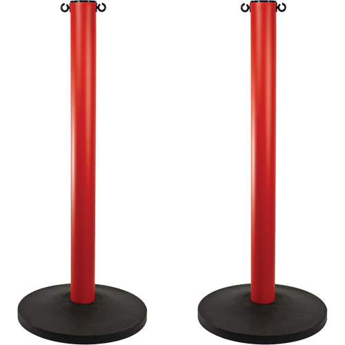 Industrial Stanchion, 37" High, Red Superchem Industries