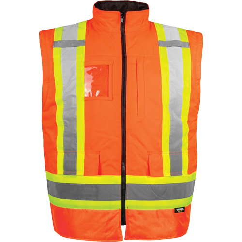 Manteau haute visibilit&eacute; 7-en-1, Polyester, Orange haute visibilit&eacute;, T-Grand Superchem Industries