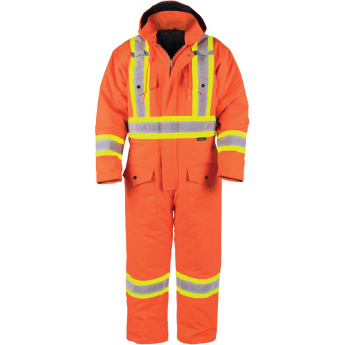 High-Visibility Lined Canvas Overalls, 2X-Large, High Visibility Orange Superchem Industries