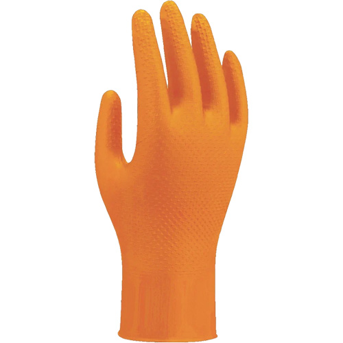 709HVO High-Visibility Disposable Gloves, 8/Medium, Nitrile, 8-mil, Powder-Free, Orange Superchem Industries