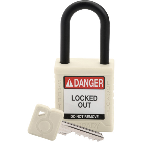 Velocity Safety Lockout Padlock, Safety Padlock, Keyed Different, Nylon, 1-1/2" Width Superchem Industries