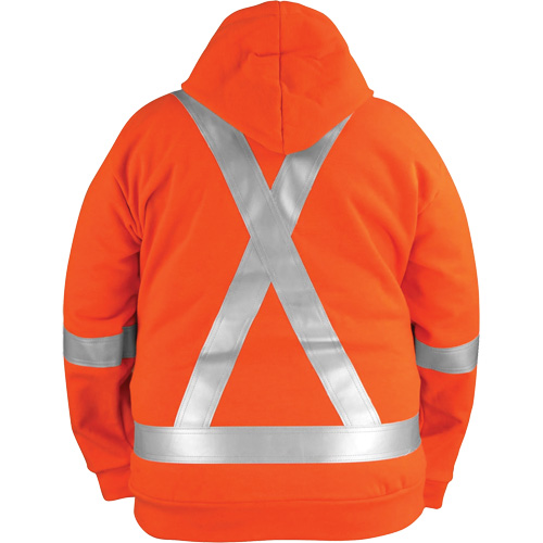 High-Visibility Wind Resistant Zip-Front Sweatshirt with DetachableHood, Men's, Large, High Visibility Orange, 27.7 cal/cm² Superchem Industries