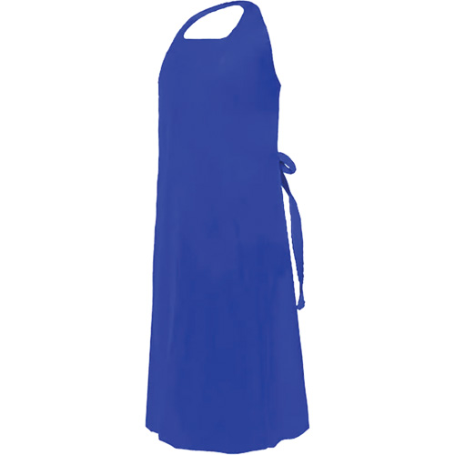 CoverMe Apron with Die-Cut Neck, Polyurethane, 45" L x 35" W, Blue Superchem Industries