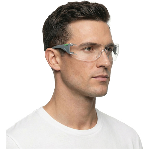Adapt Lite Grey/Green Safety Glasses, Clear Lens, Anti-Fog/Anti-Scratch, ANSI Z87+/Meets/Exceeds CSA Z94.3 Superchem Industries