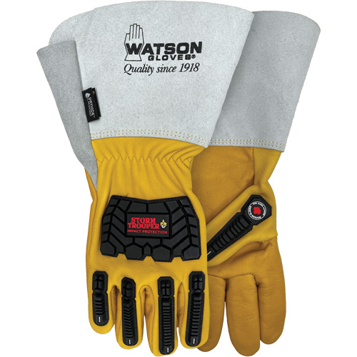 Gants r&eacute;sistants &agrave; leau Storm Trooper, 2T-Grand, Paume en Cuir de vache, Poignet Manchette Superchem Industries