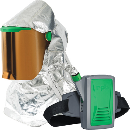 Z-Link Radiant Heat Respirator with Belt Mount & Blower, Facepiece Respirator/Headcover & Faceshield, Lithium-Ion Battery Superchem Industries