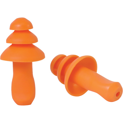Bouchons d'oreilles r&eacute;utilisable &agrave; triple bride en TPR orange SEALTEC TipGrip, Sans cordon, Vrac - Boîte, 26 dB dB NRR, Taille unique Superchem Industries
