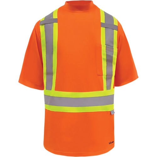 Viking&reg; Safety Bamboo Lined T-shirt, Polyester, 3X-Large, High Visibility Orange Superchem Industries