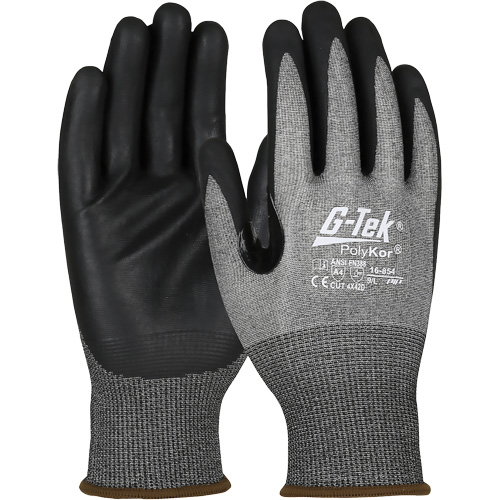 G-Tek&reg; Cut-Resistant Gloves with Touchscreen Capability, Size Medium, 18 Gauge, Foam Nitrile Coated, PolyKor&reg; Shell, ASTM ANSI Level A4/EN 388 Level D Superchem Industries