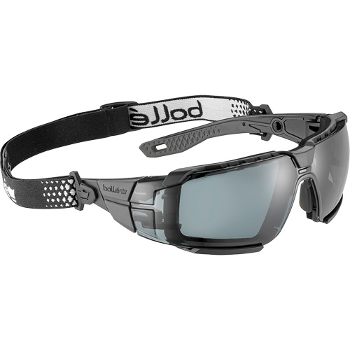RUSH+ 2.0 XP M/L Safety Glasses with Black & Grey Frame, Smoke Lens, Anti-Fog/Anti-Scratch, ANSI Z87+ Superchem Industries